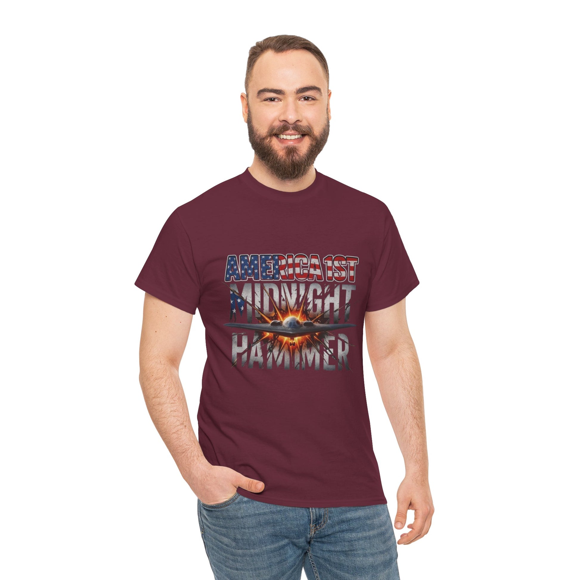 Men T-Shirt - America 1st Mindnight Hammer