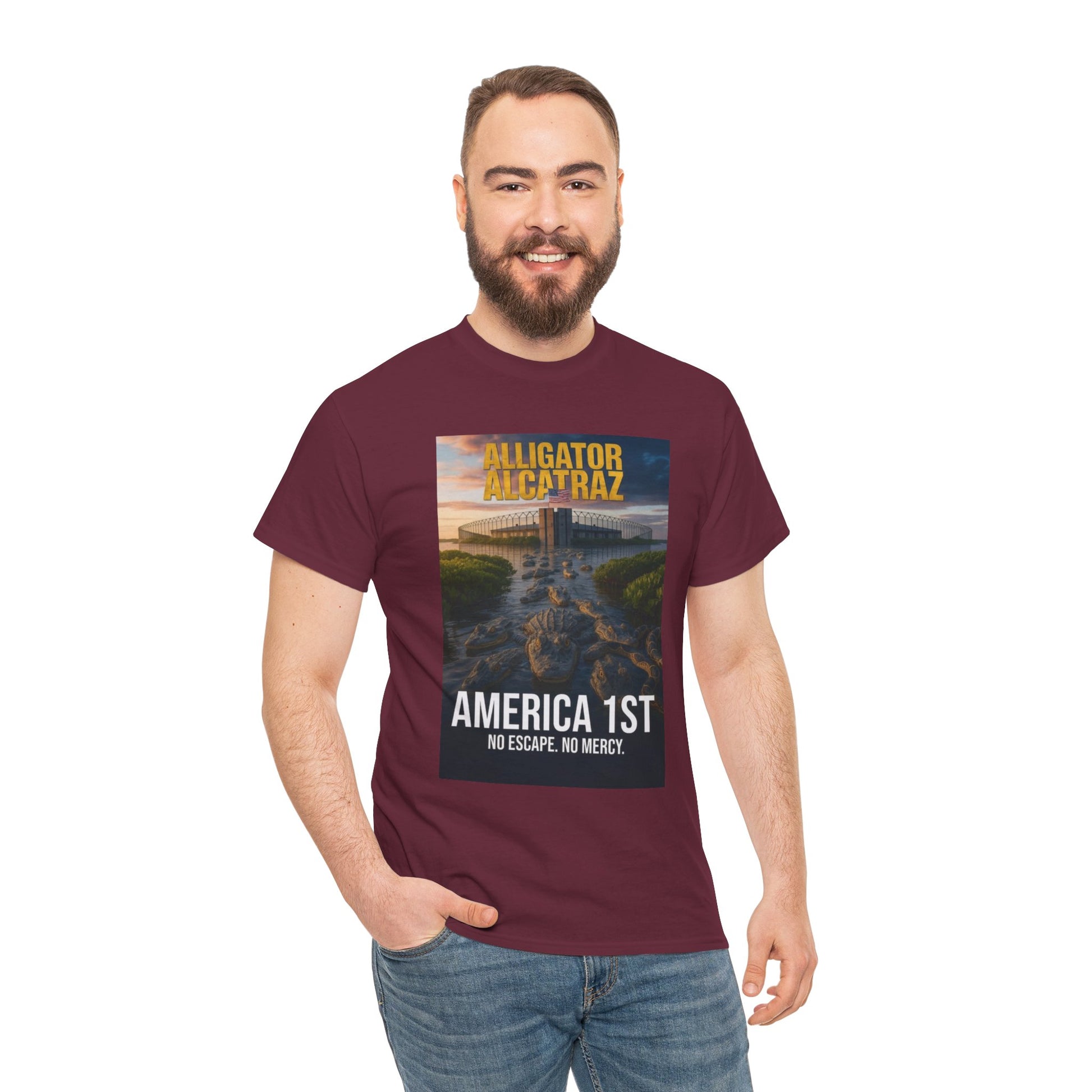 Men T-Shirt - America 1st no escape no mercy