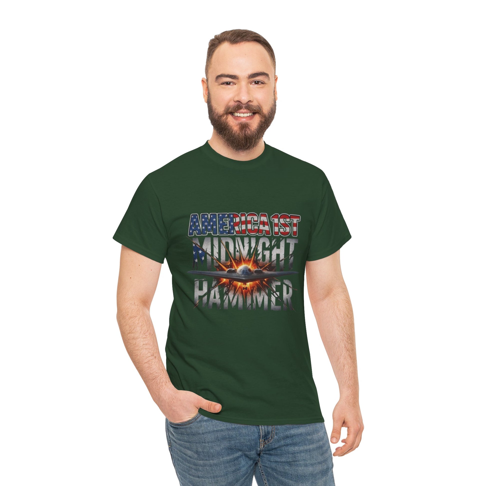 Men T-Shirt - America 1st Mindnight Hammer